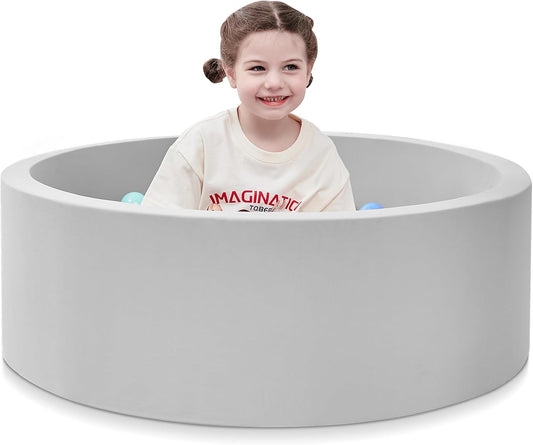 Foam Ball Pit, 35.4"x 11.8" Ball Pits for Toddlers, Soft Round Kiddie Baby Playpen Ball Pool for Kids