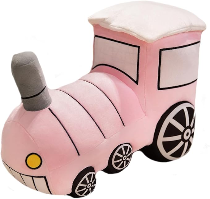 Pink Train Plush Pillow Soft Stuffed