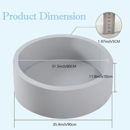 Foam Ball Pit, 35.4"x 11.8" Ball Pits for Toddlers, Soft Round Kiddie Baby Playpen Ball Pool for Kids