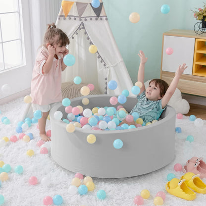 Foam Ball Pit, 35.4"x 11.8" Ball Pits for Toddlers, Soft Round Kiddie Baby Playpen Ball Pool for Kids